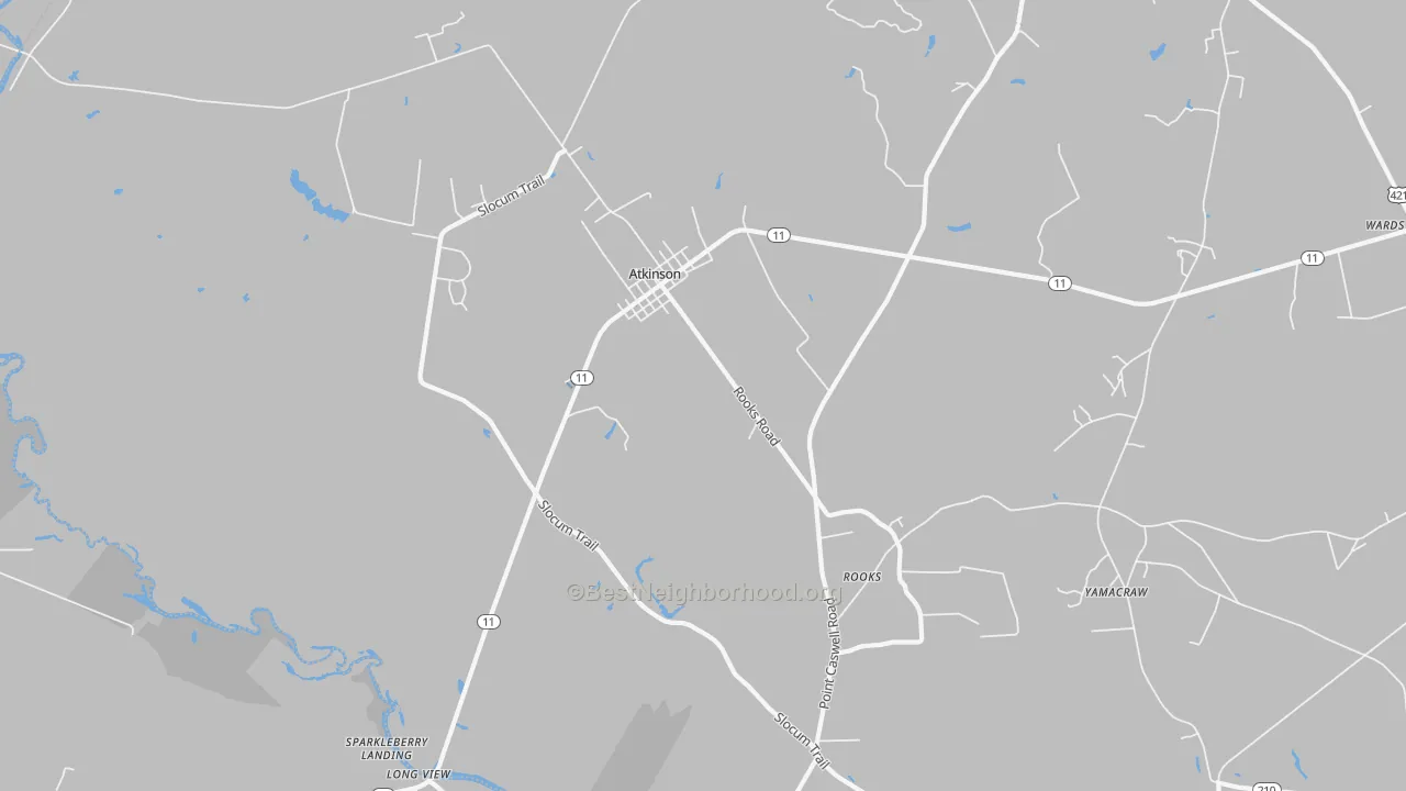 Transit Grade map of 28421, NC