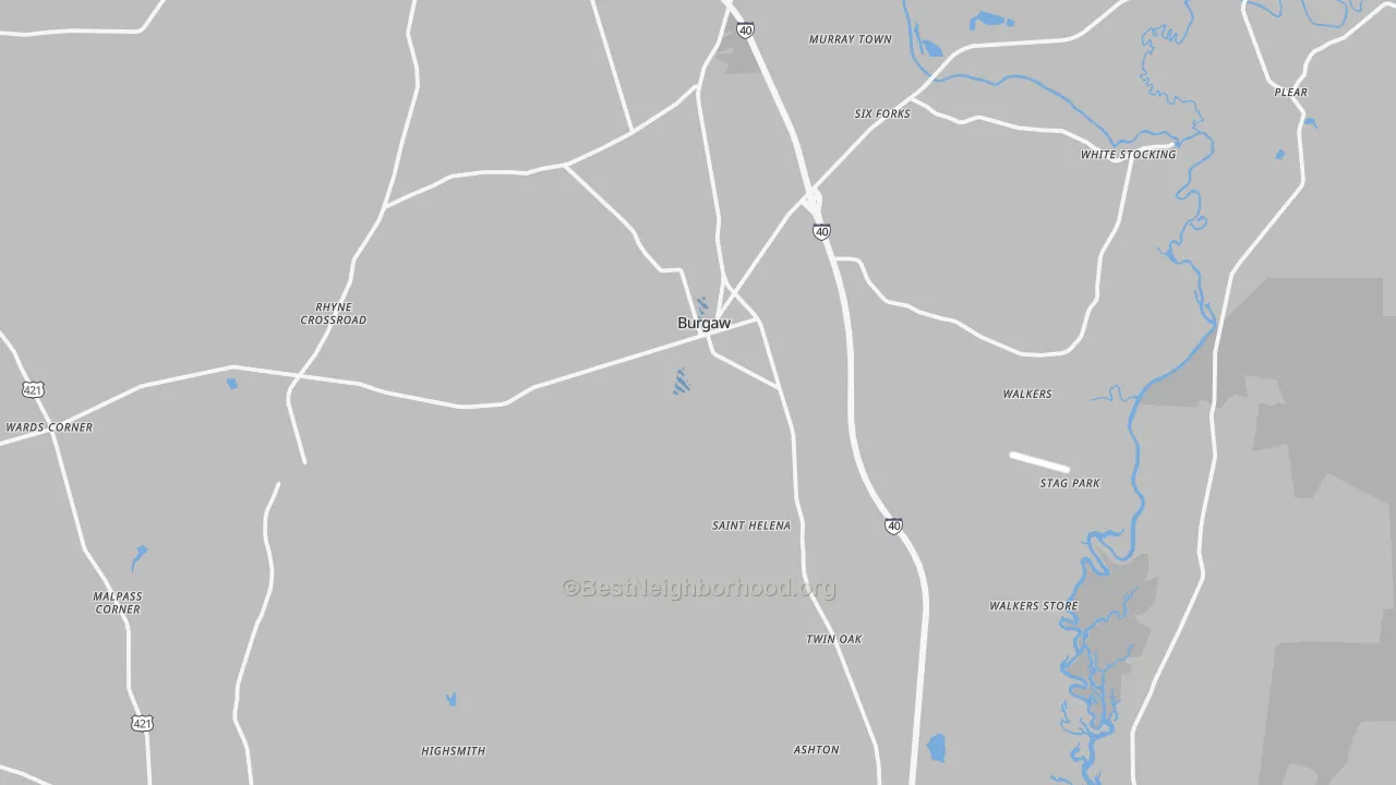 Transit Grade map of 28425, NC