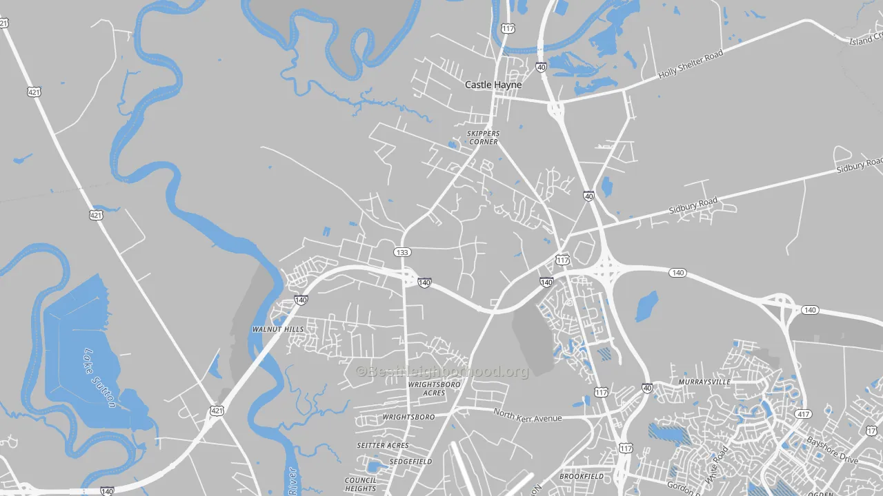 Transit Grade map of 28429, NC