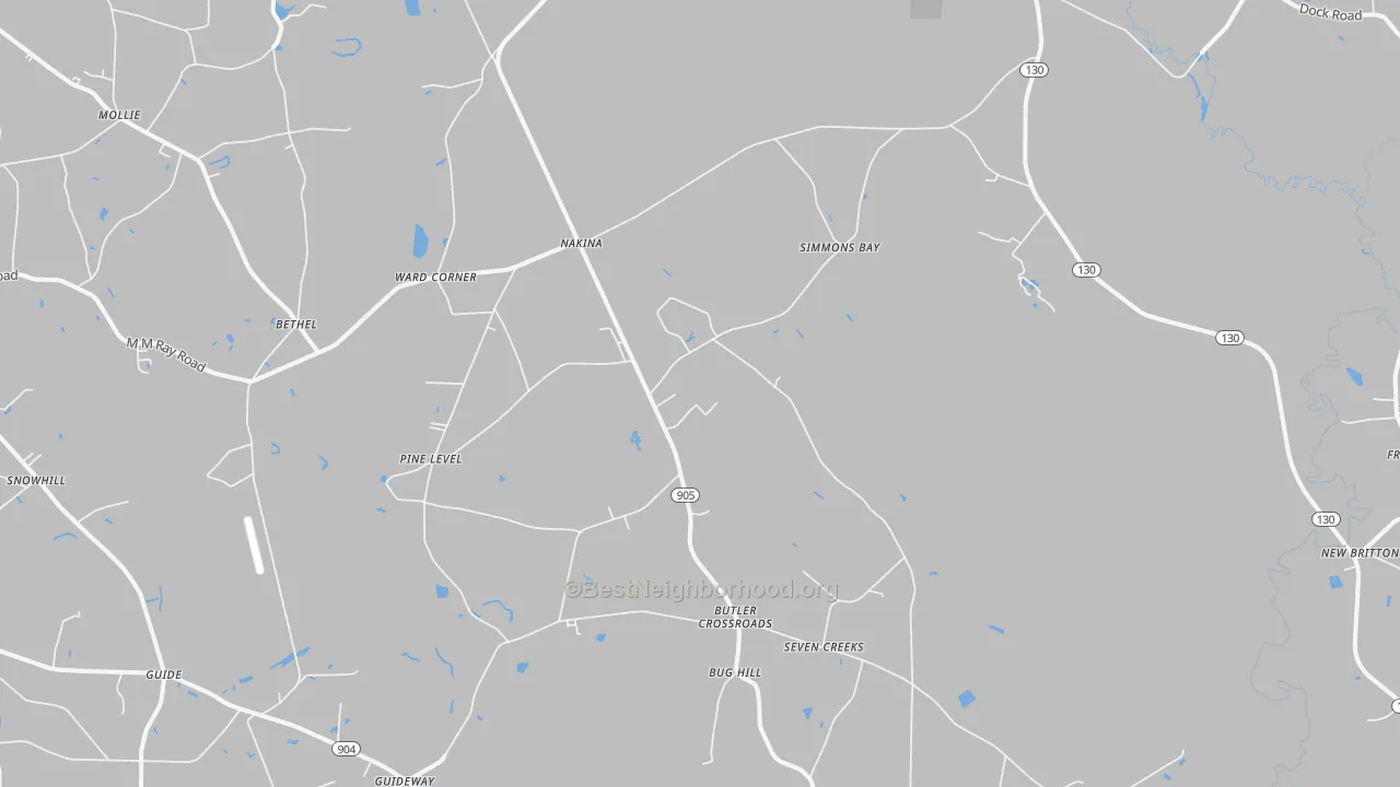 Transit Grade map of 28455, NC