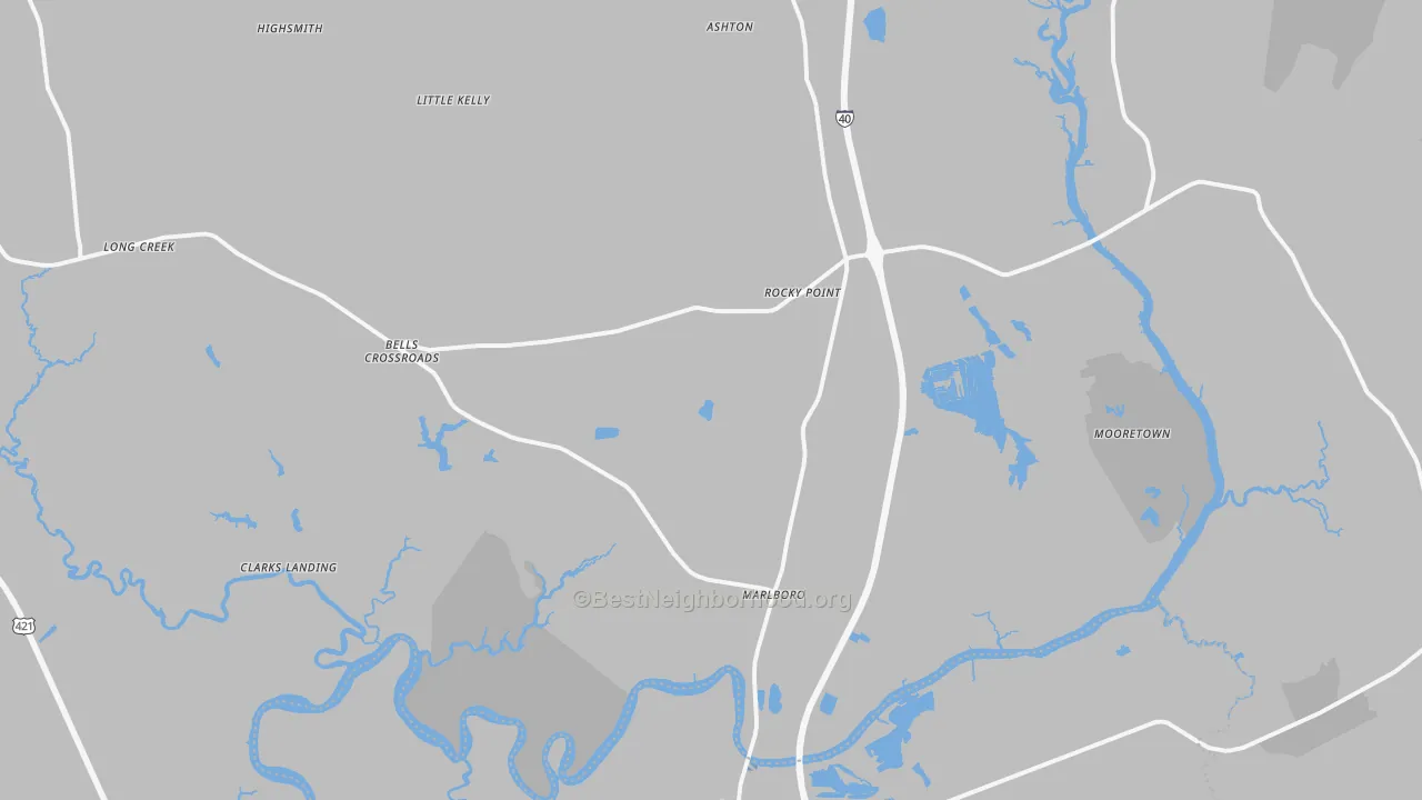 Transit Grade map of 28457, NC