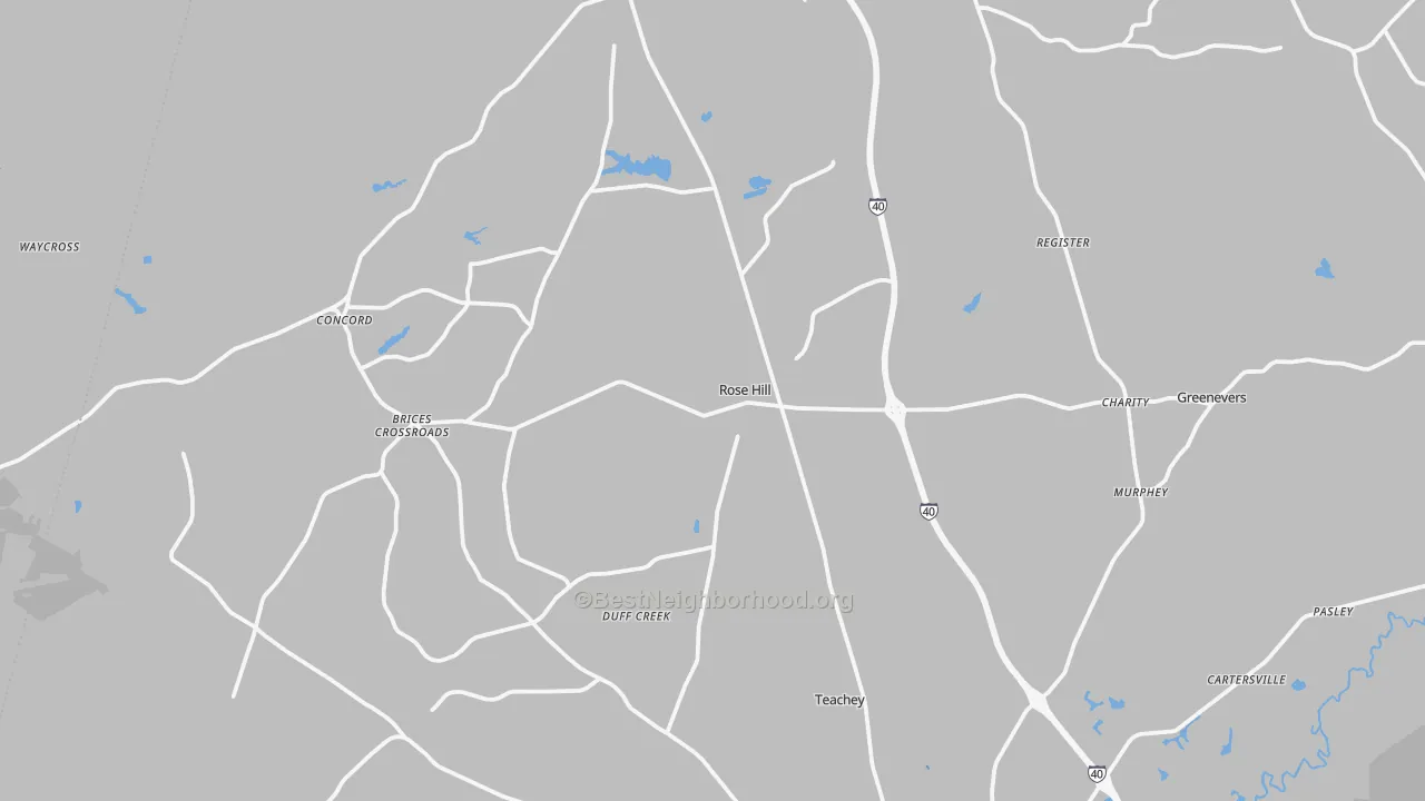 Transit Grade map of 28458, NC
