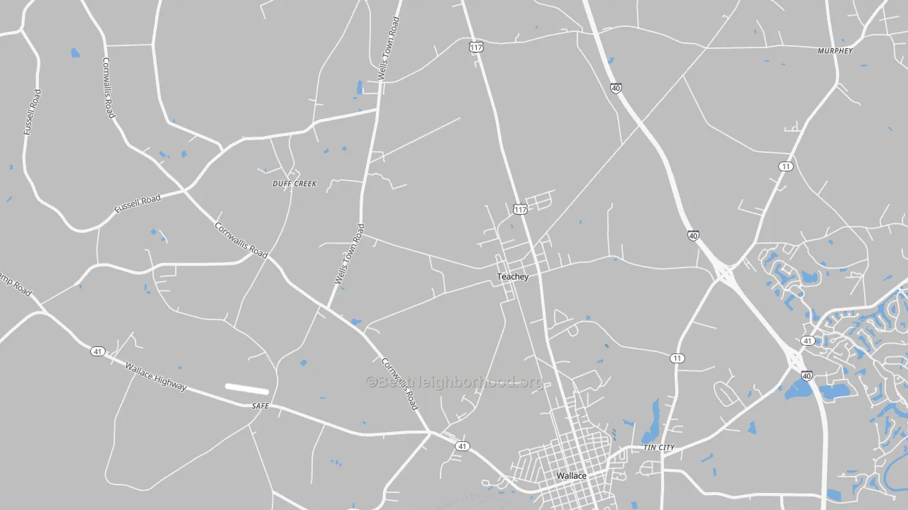 Transit Grade map of 28464, NC