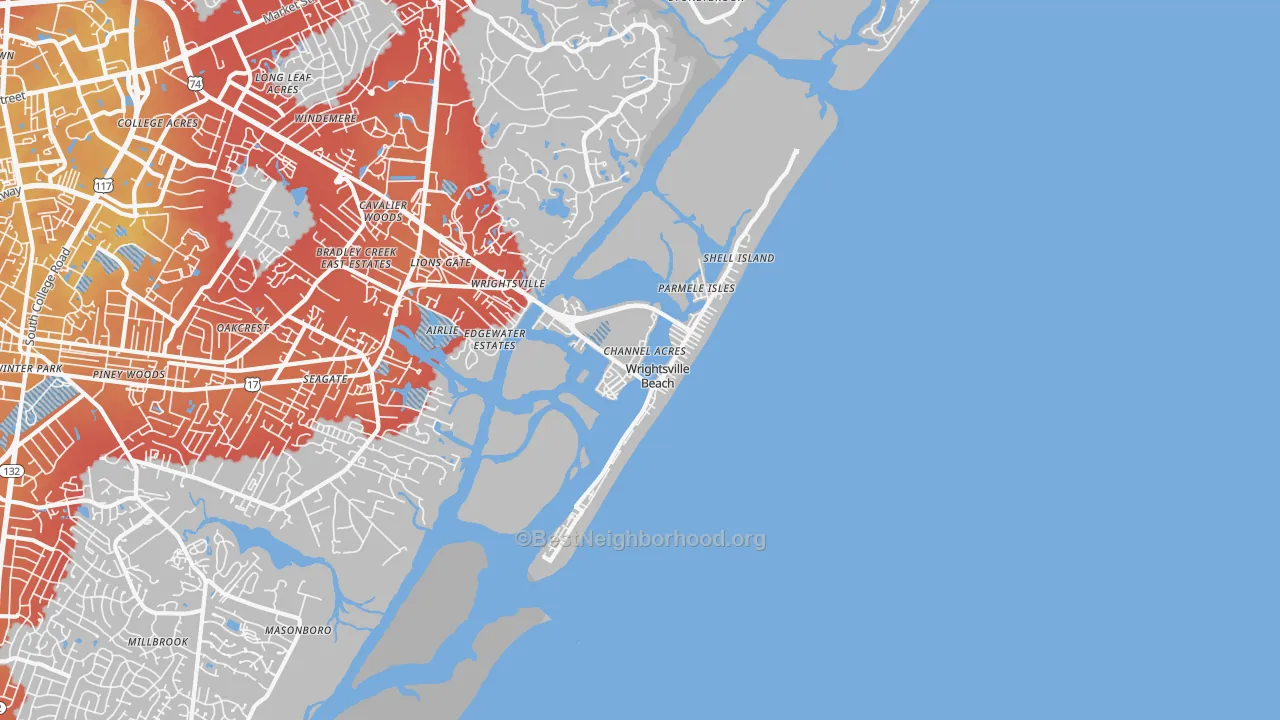 Transit Grade map of 28480, NC