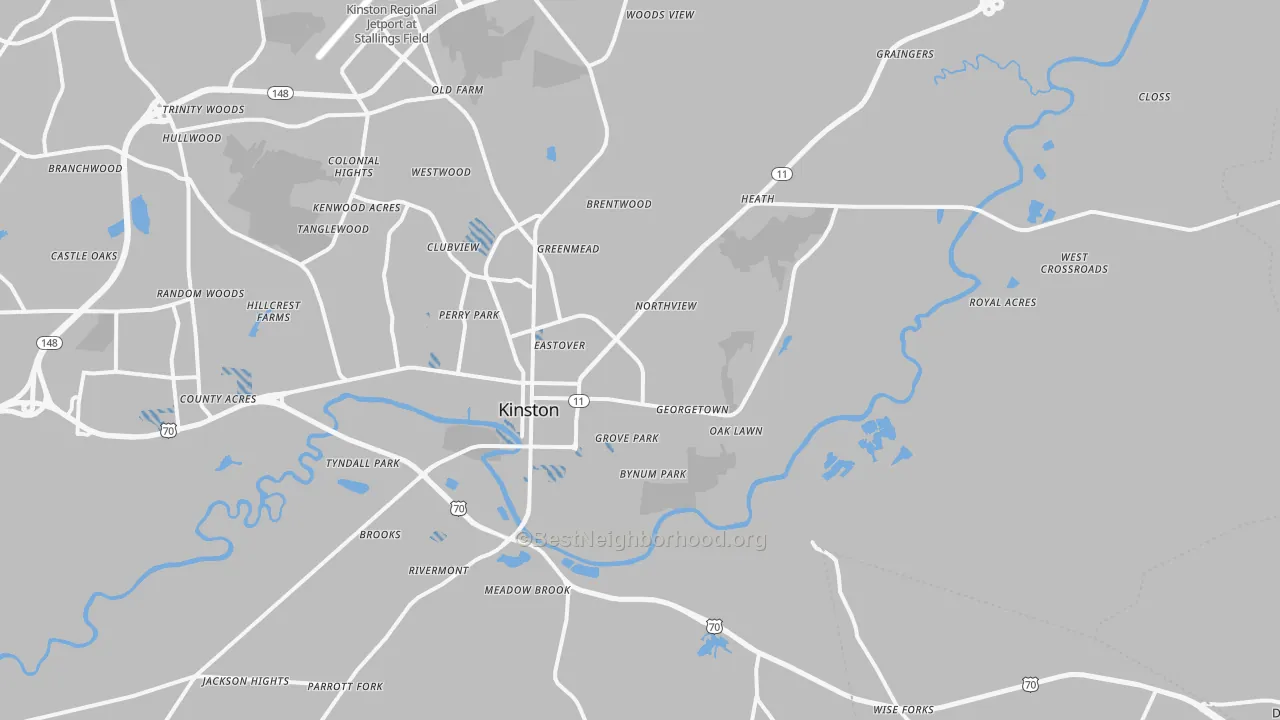 Transit Grade map of 28501, NC