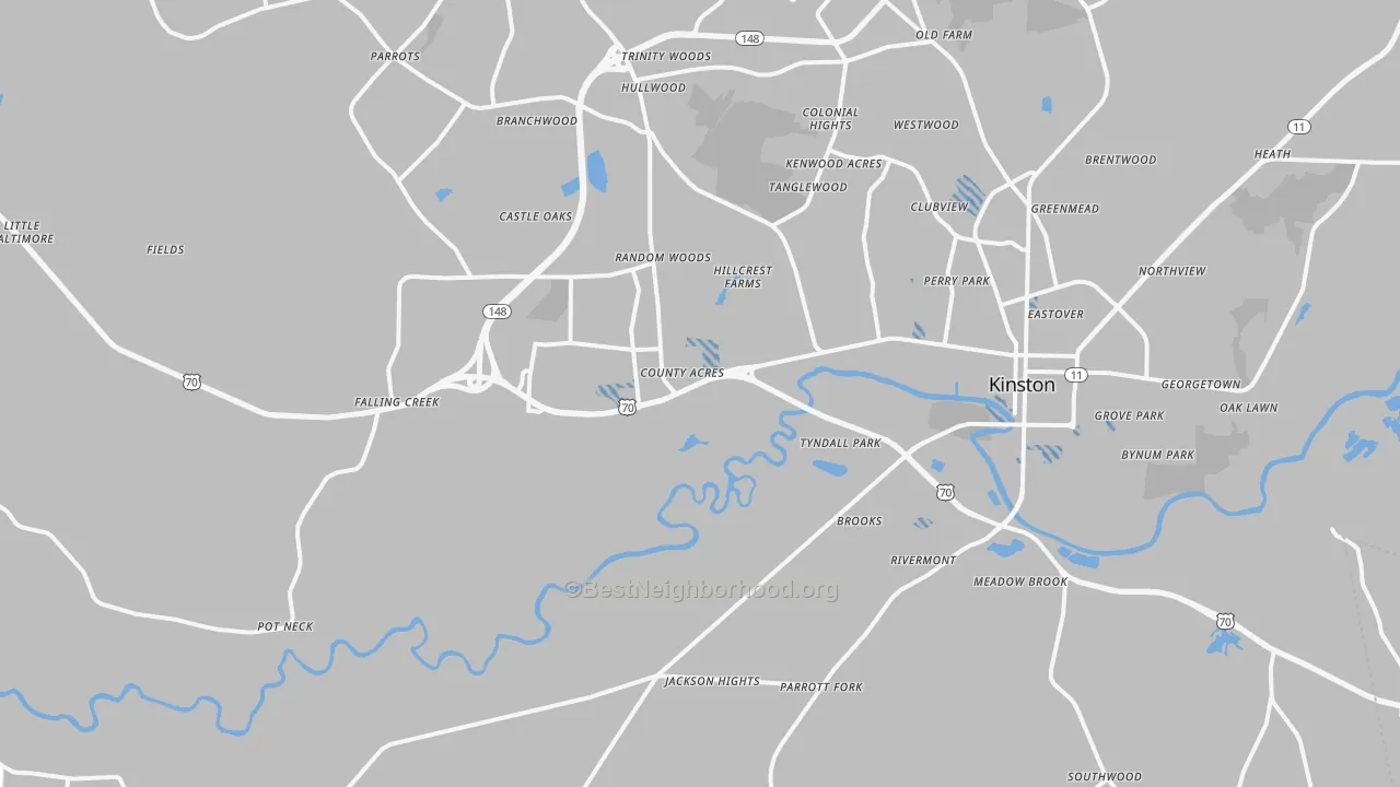 Transit Grade map of 28504, NC