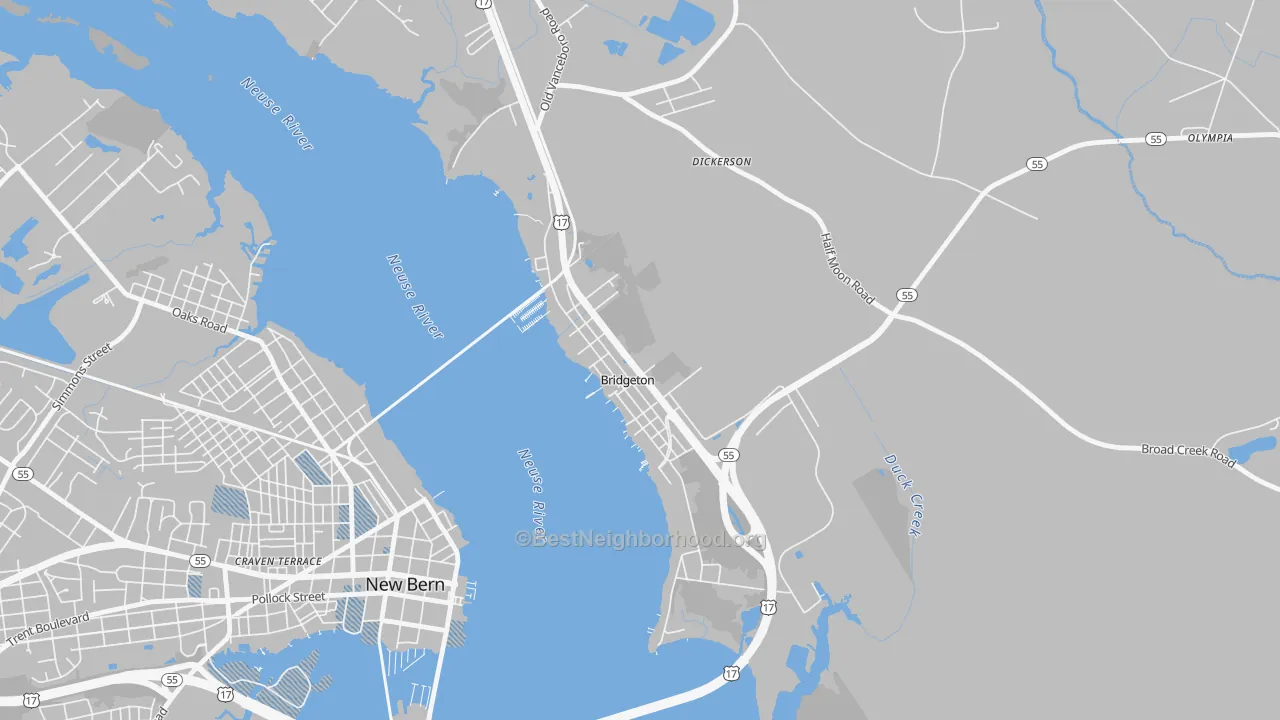Transit Grade map of 28519, NC