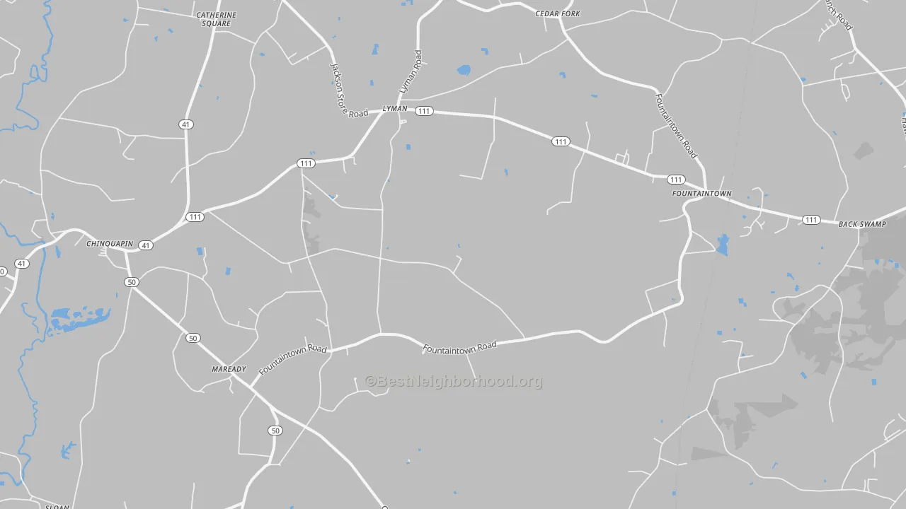 Transit Grade map of 28521, NC
