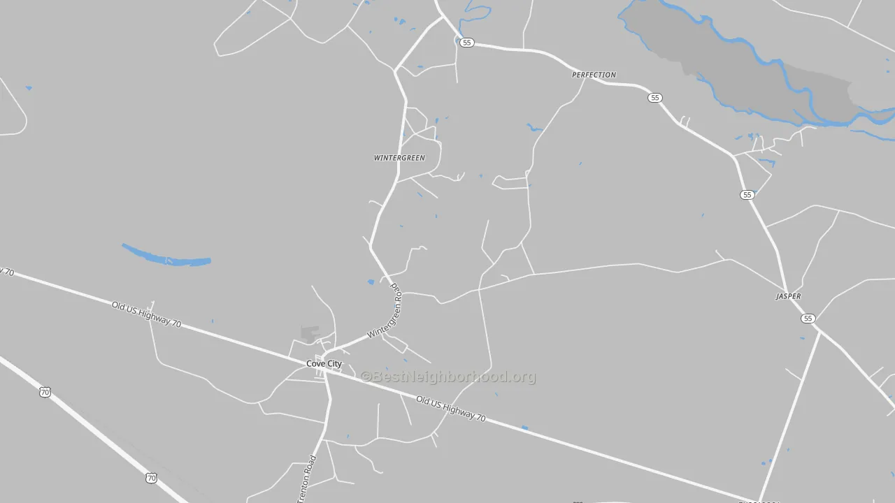Transit Grade map of 28523, NC