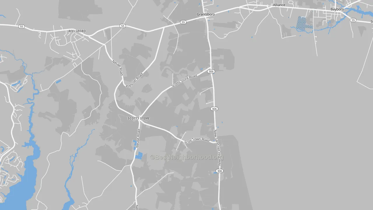 Transit Grade map of 28529, NC