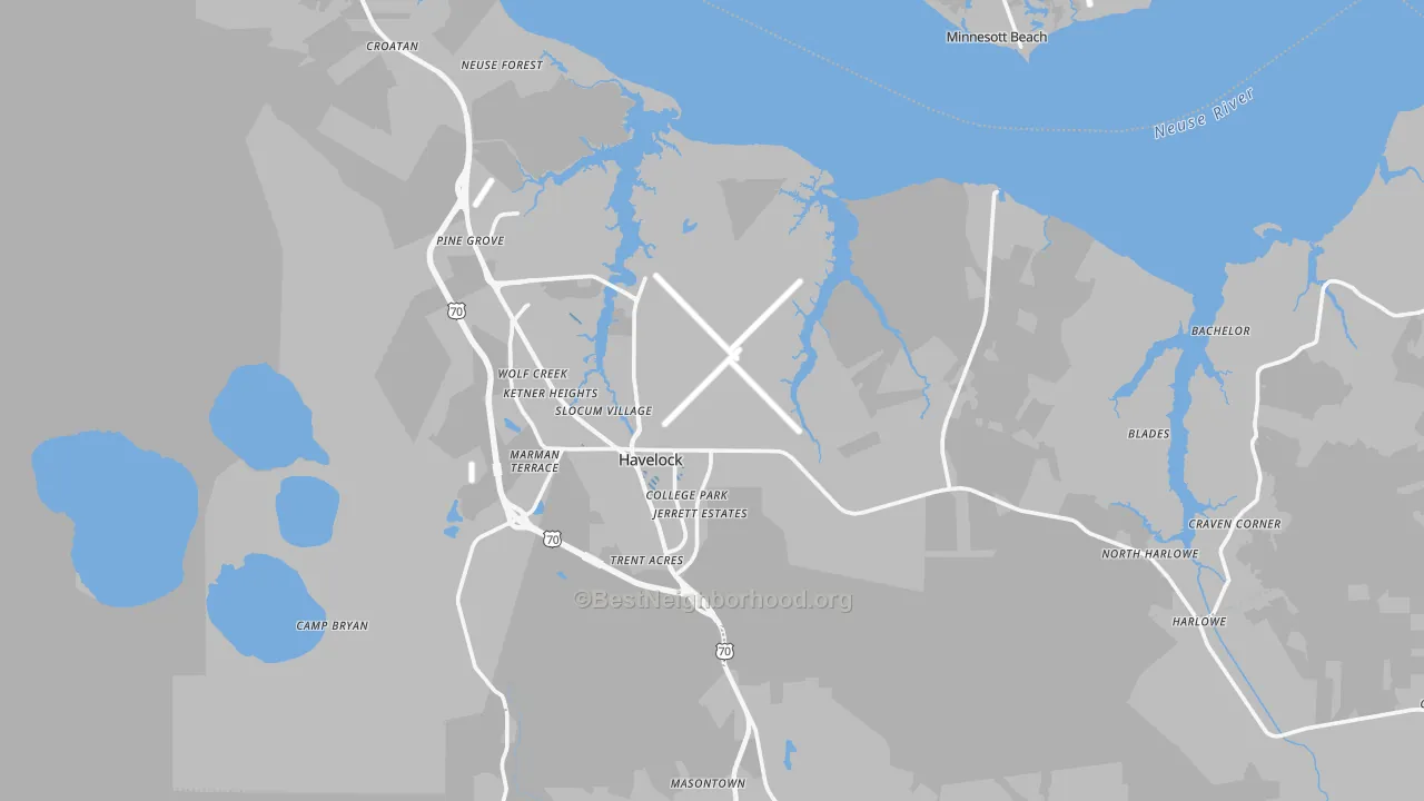 Transit Grade map of 28532, NC