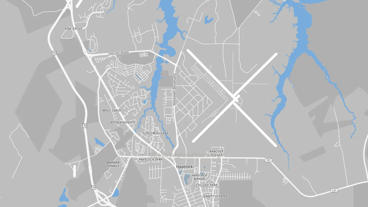 Transit Grade map of 28533, NC