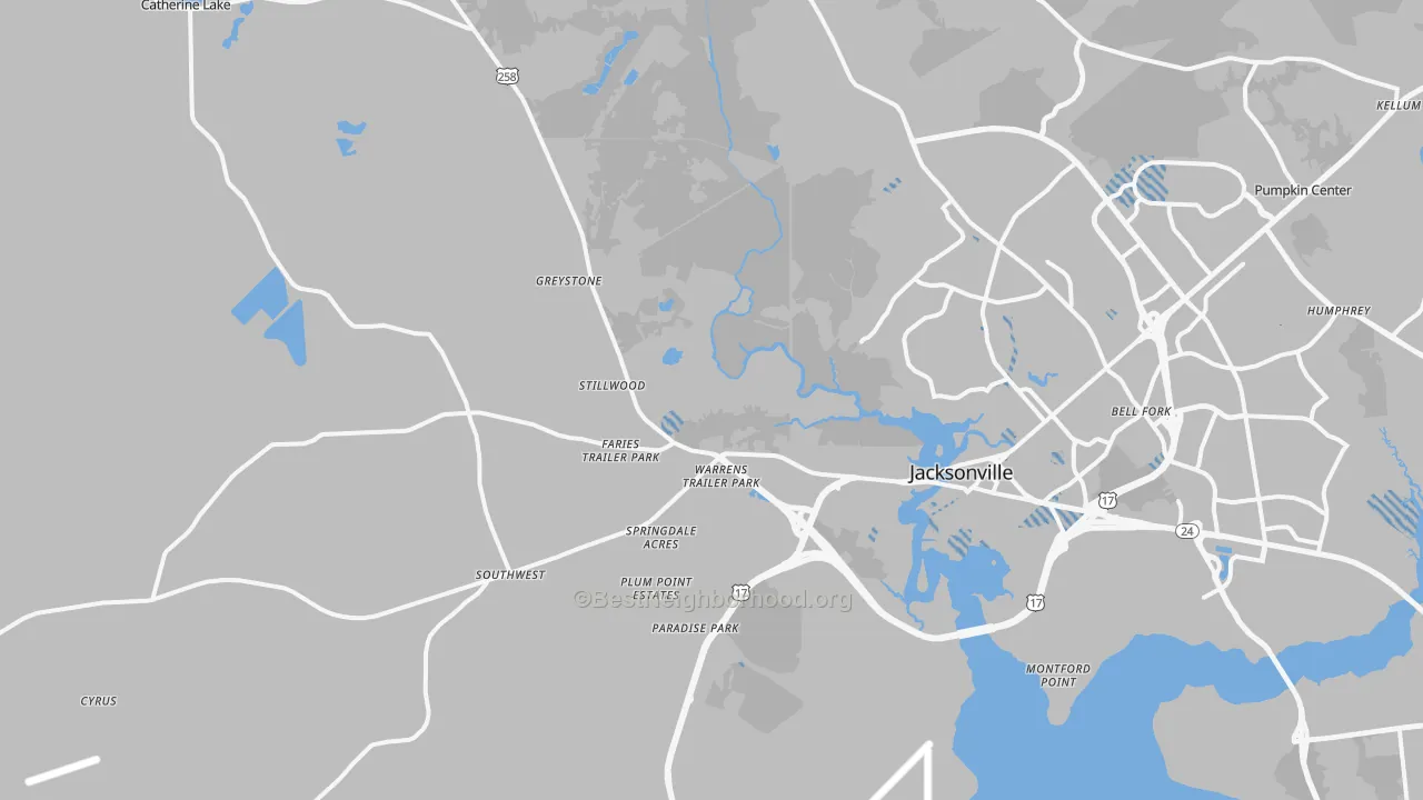 Transit Grade map of 28540, NC