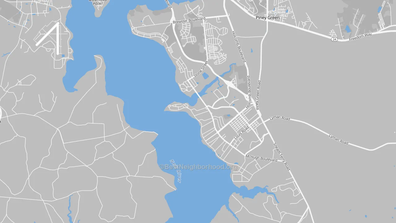 Transit Grade map of 28547, NC