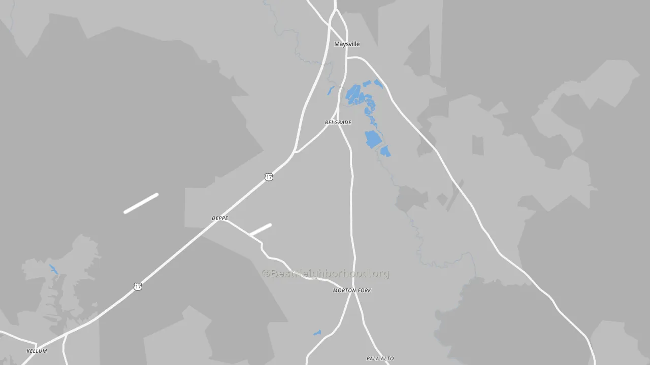 Transit Grade map of 28555, NC