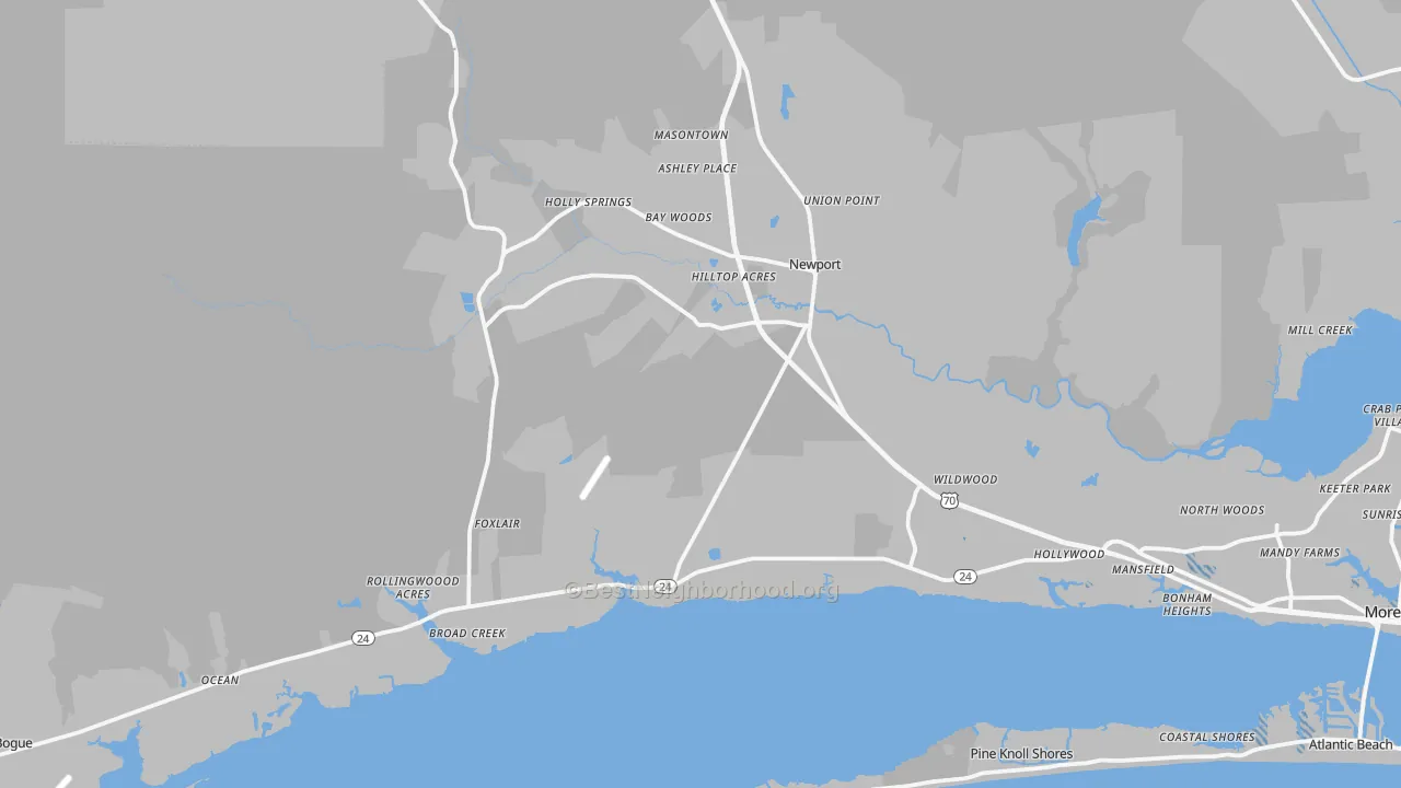 Transit Grade map of 28570, NC