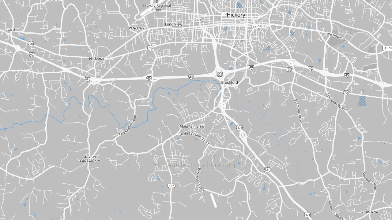 Transit Grade map of 28602, NC