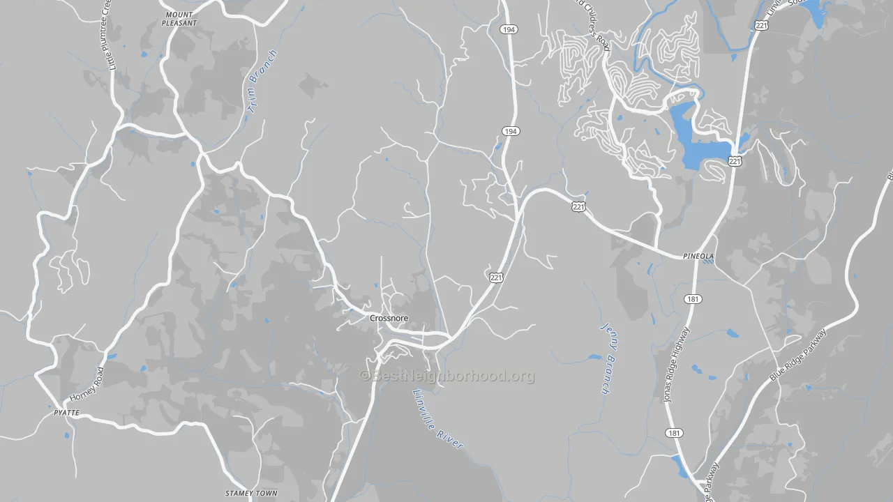 Transit Grade map of 28616, NC