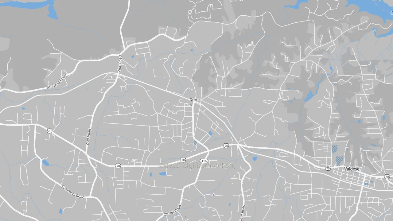 Transit Grade map of 28619, NC