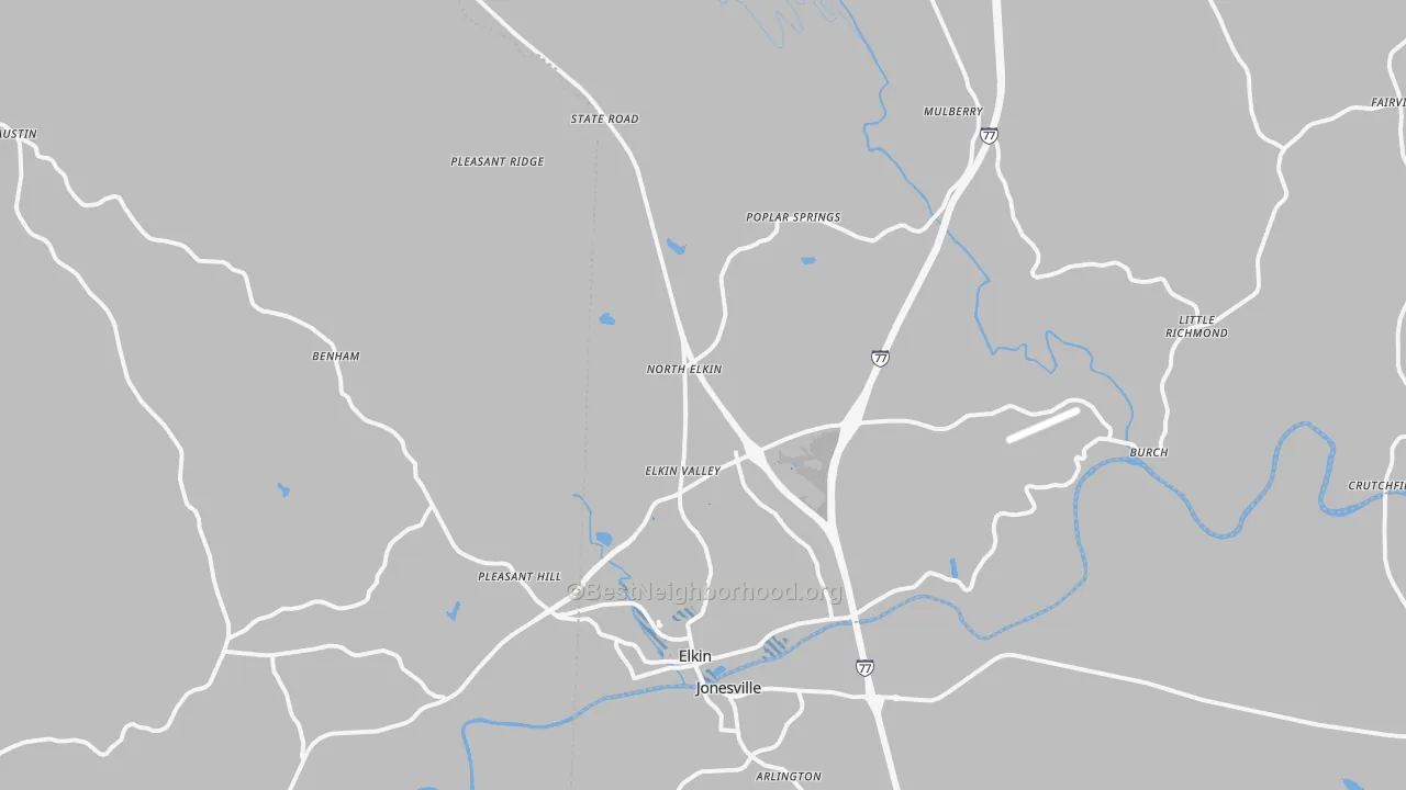 Transit Grade map of 28621, NC