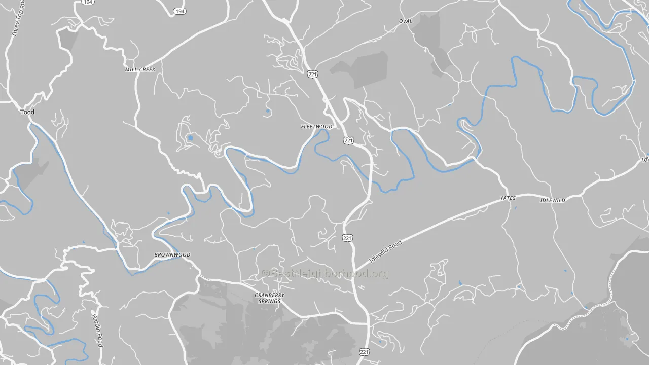Transit Grade map of 28626, NC