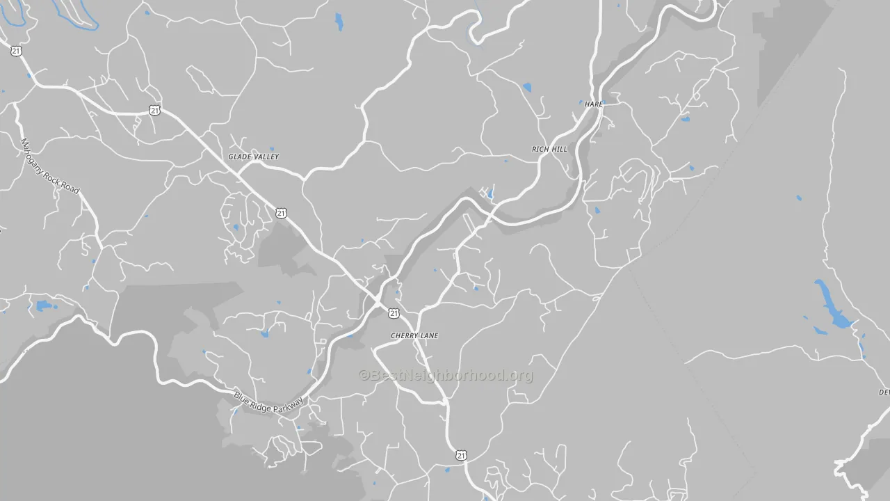 Transit Grade map of 28627, NC
