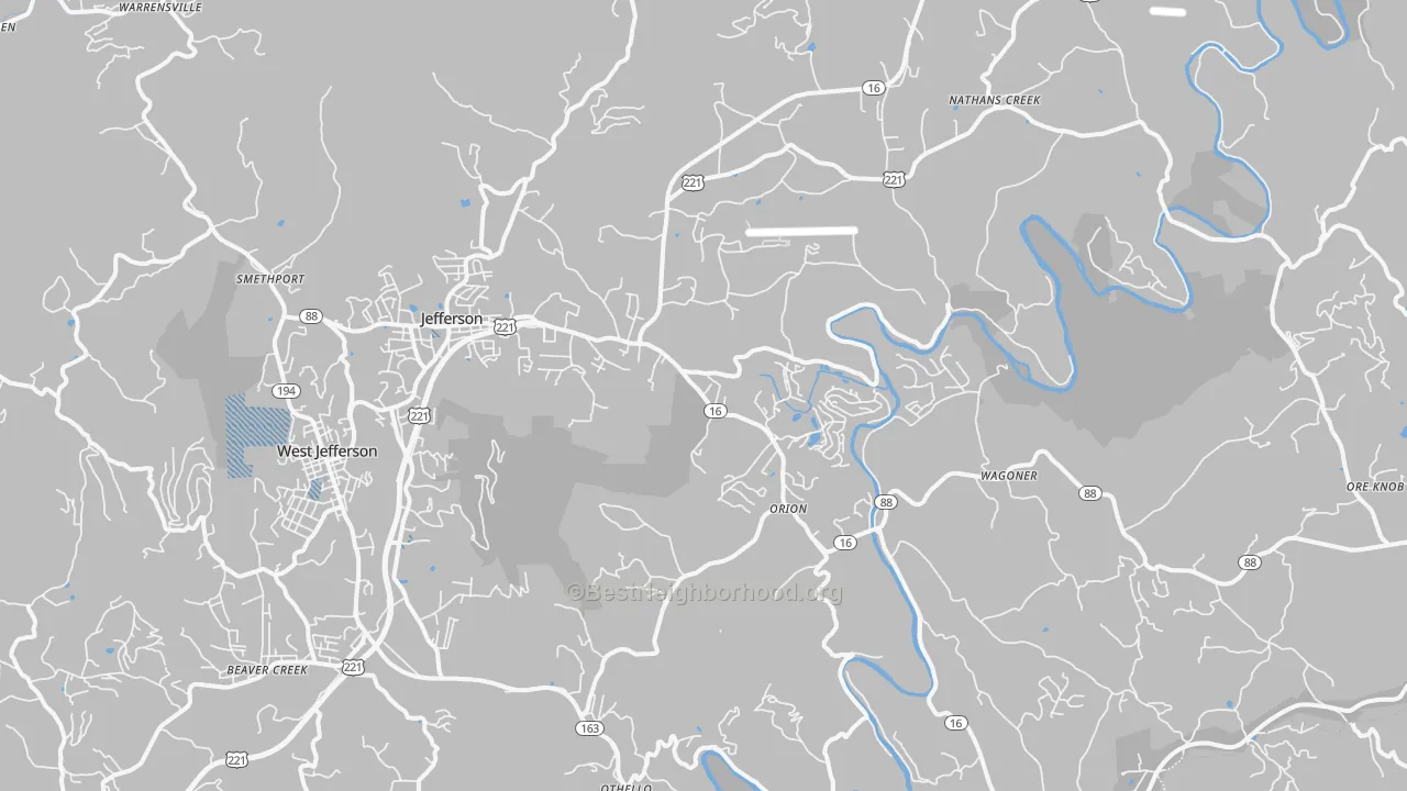 Transit Grade map of 28640, NC