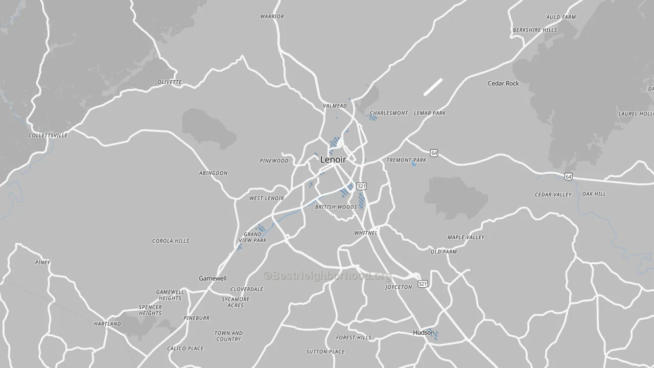 Transit Grade map of 28645, NC