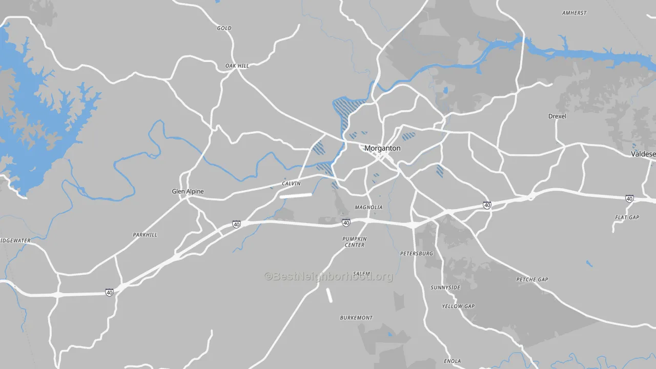 Transit Grade map of 28655, NC