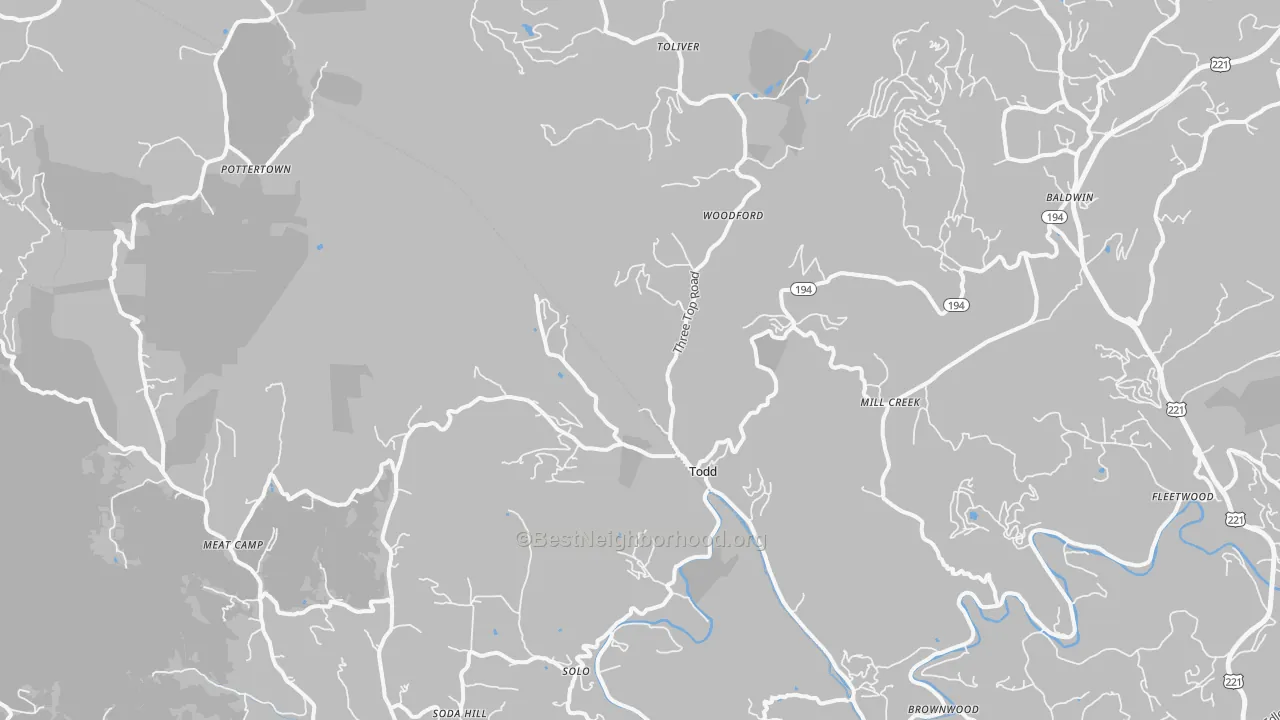 Transit Grade map of 28684, NC