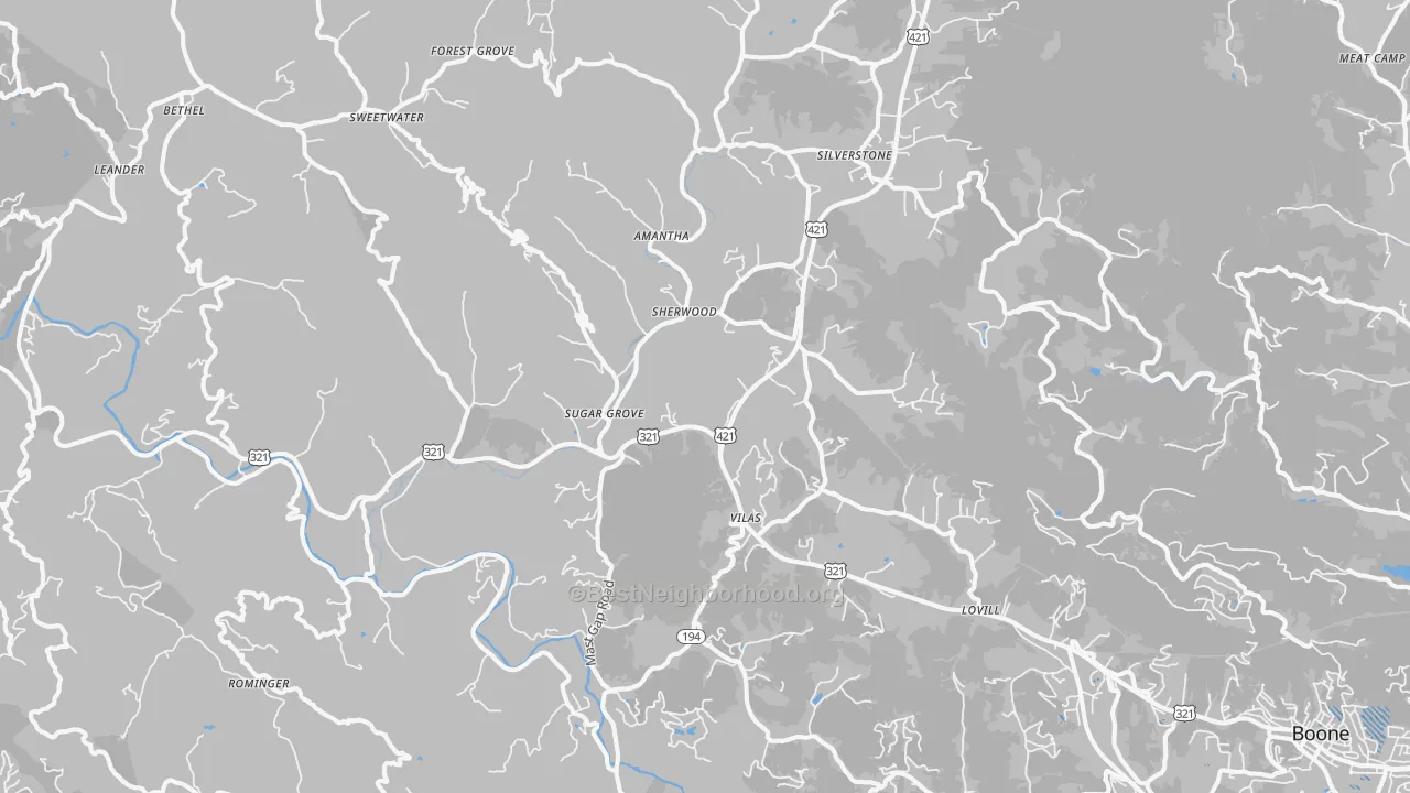 Transit Grade map of 28692, NC