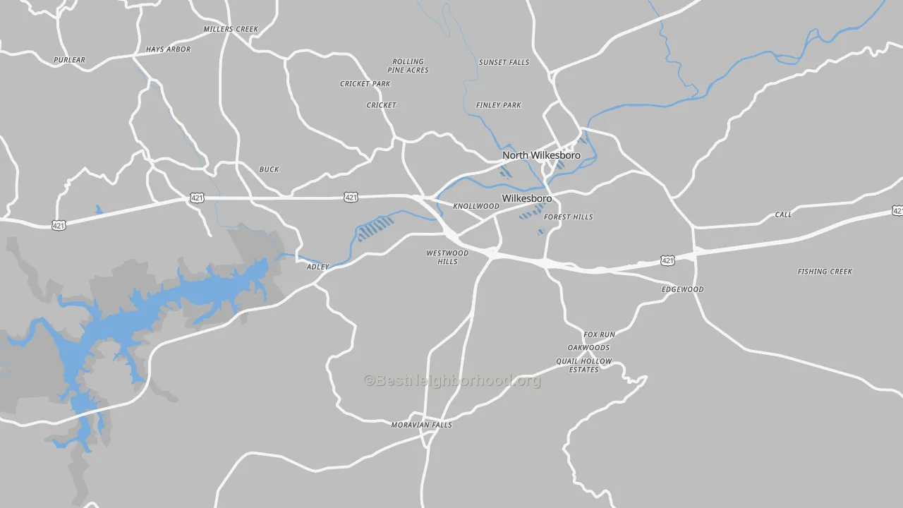 Transit Grade map of 28697, NC