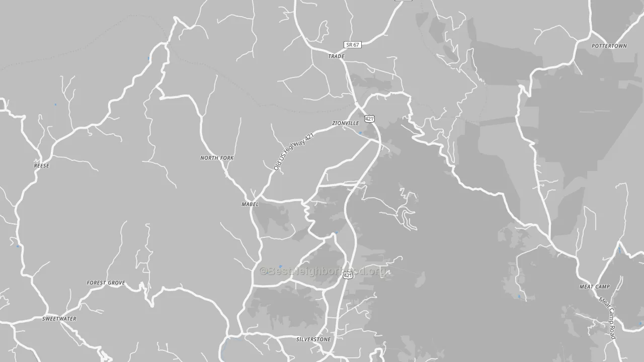 Transit Grade map of 28698, NC