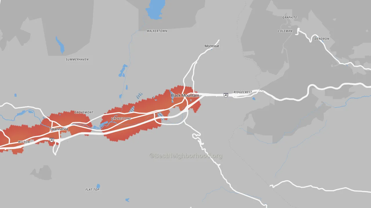 Transit Grade map of 28711, NC