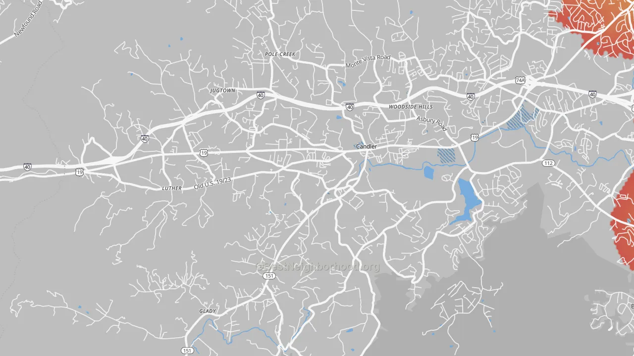 Transit Grade map of 28715, NC