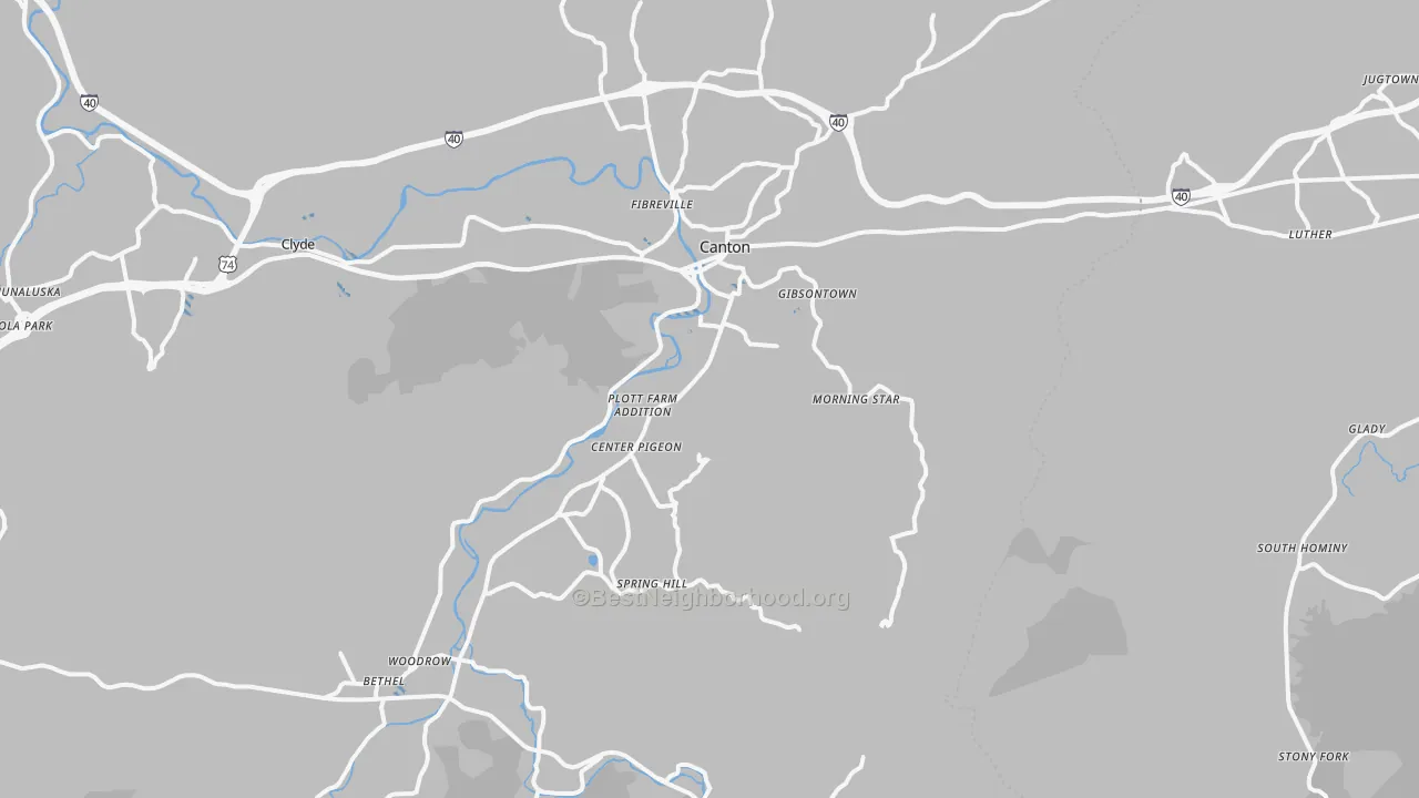 Transit Grade map of 28716, NC