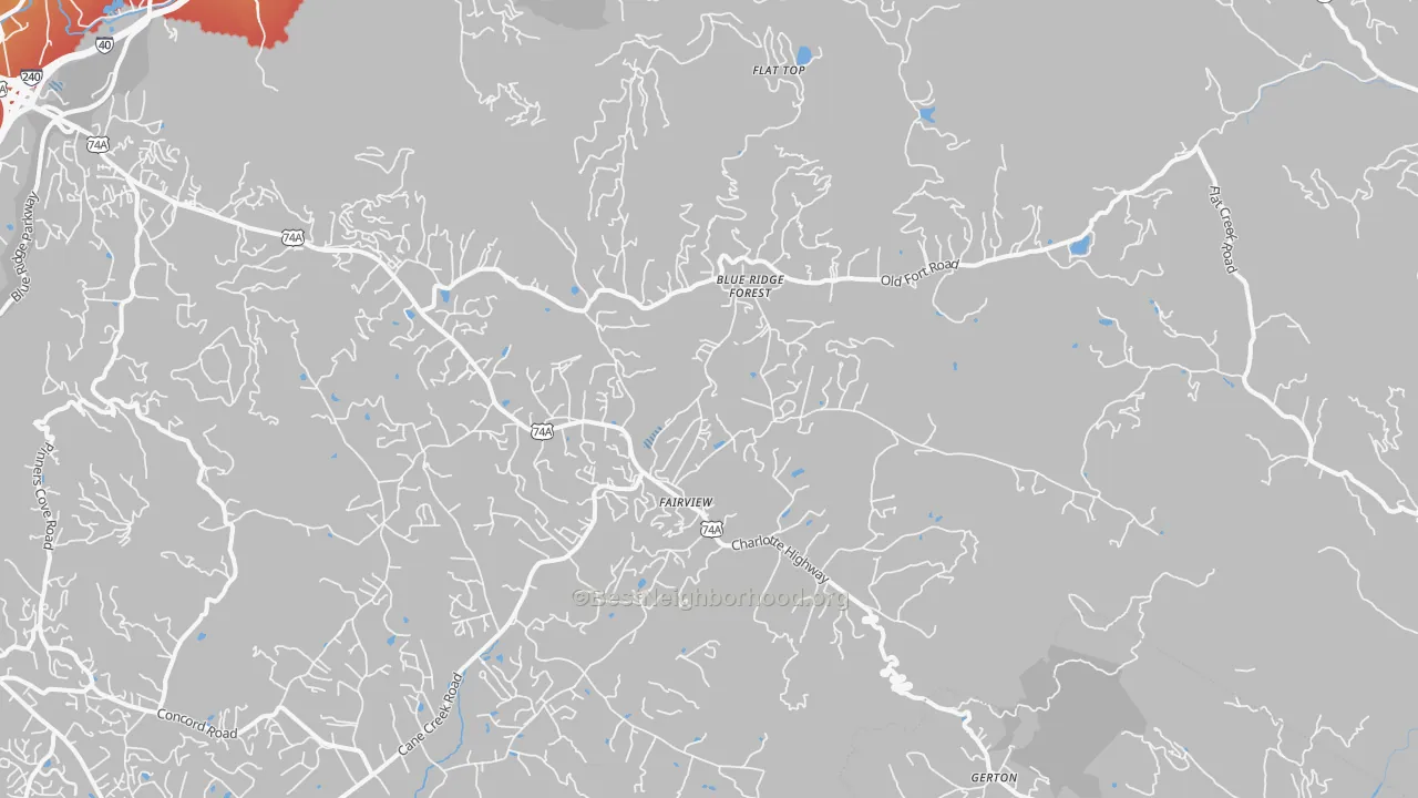 Transit Grade map of 28730, NC
