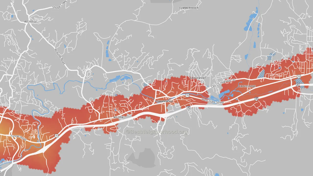 Transit Grade map of 28778, NC