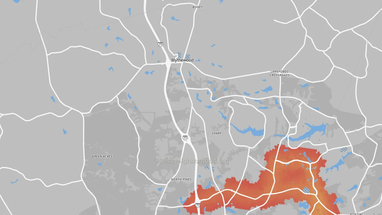 Transit Grade map of 29016, SC