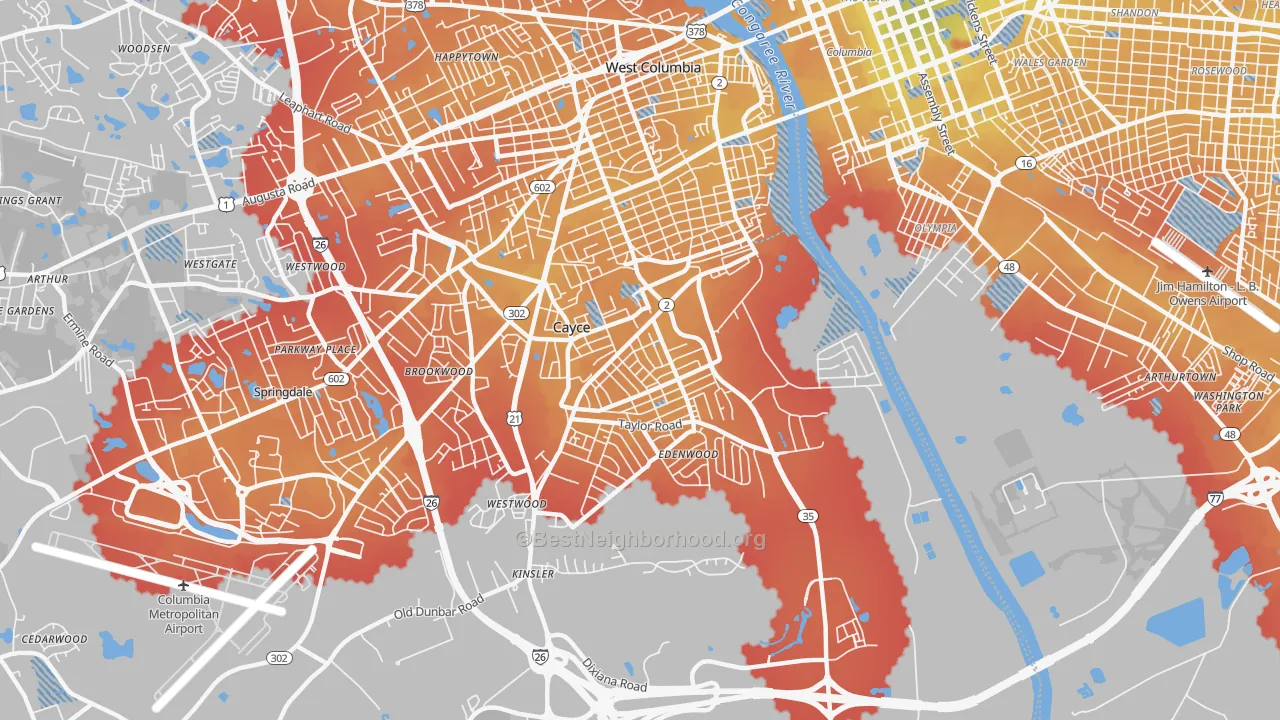 Transit Grade map of 29033, SC