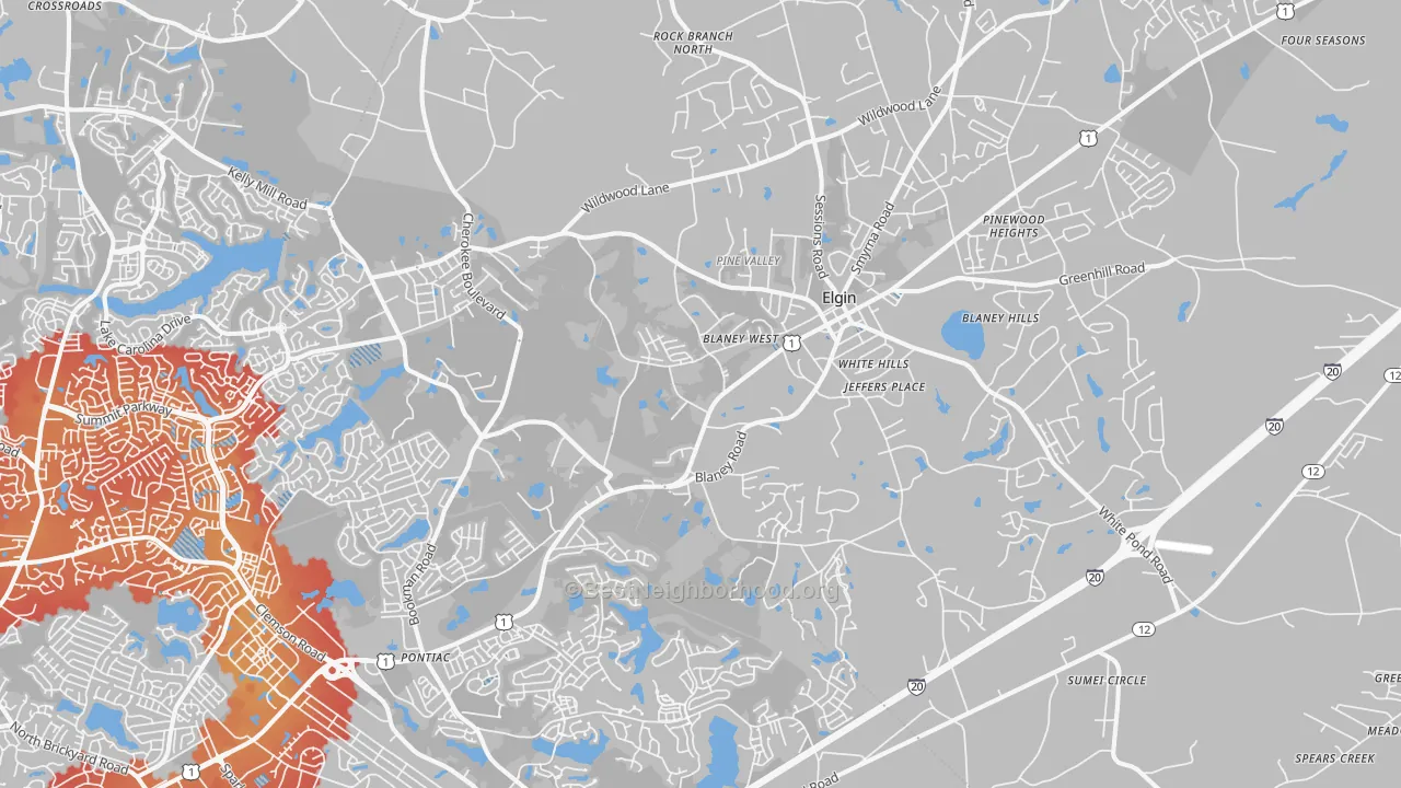 Transit Grade map of 29045, SC