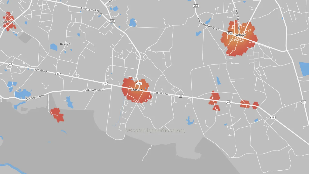 Transit Grade map of 29052, SC