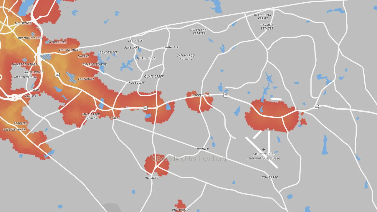 Transit Grade map of 29061, SC