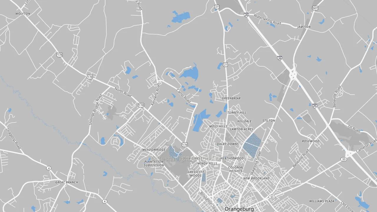 Transit Grade map of 29118, SC