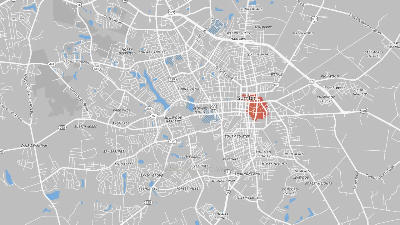 Transit Grade map of 29150, SC