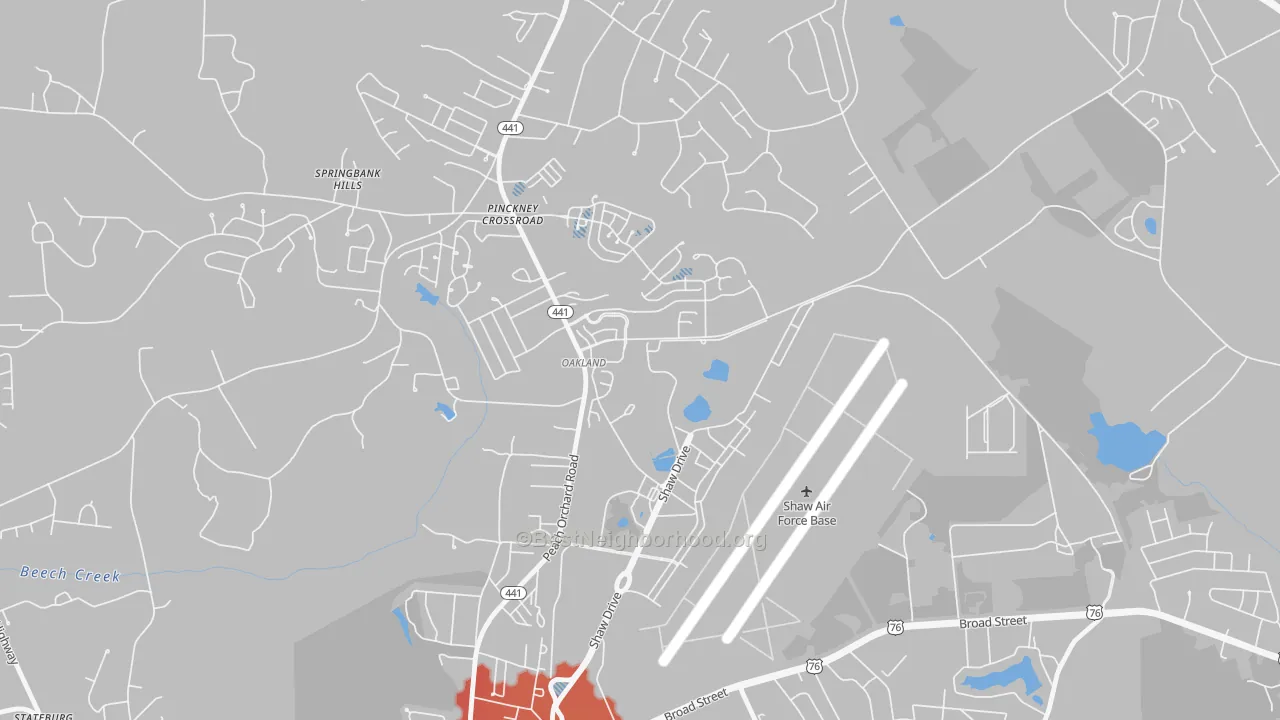 Transit Grade map of 29152, SC