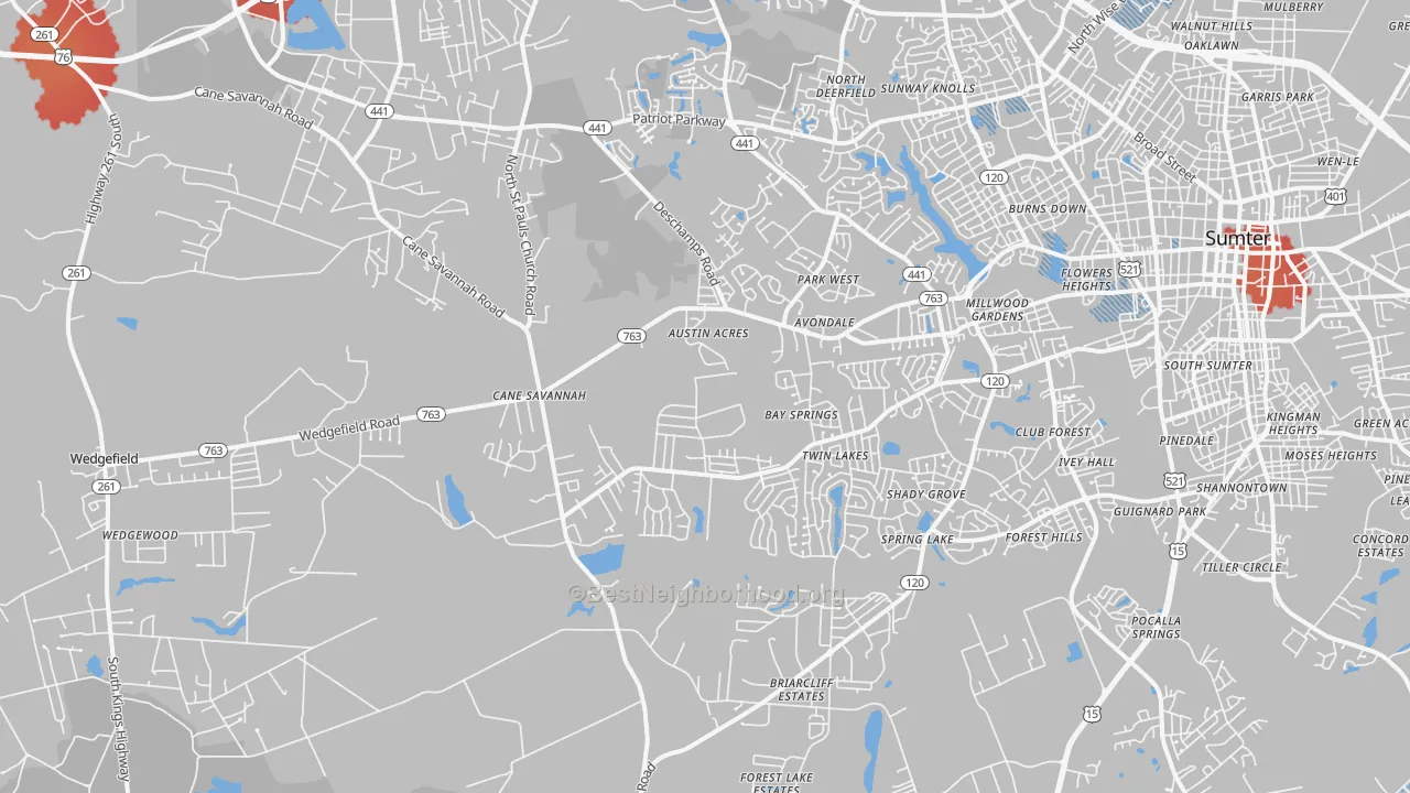 Transit Grade map of 29154, SC