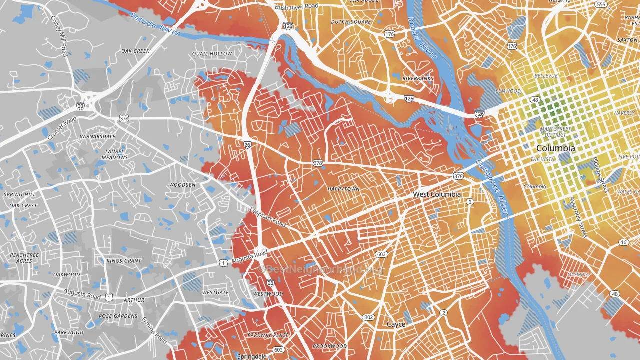 Transit Grade map of 29169, SC