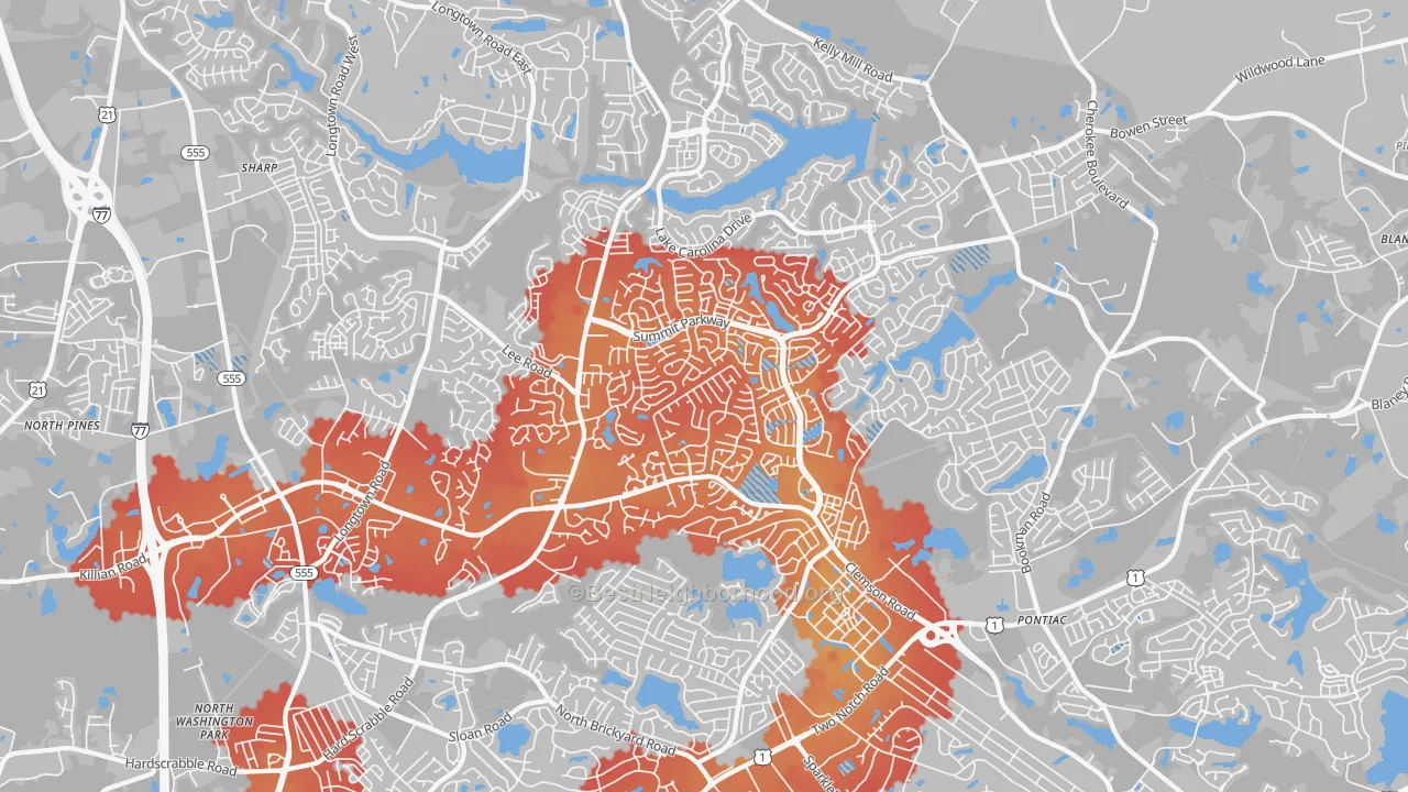 Transit Grade map of 29229, SC