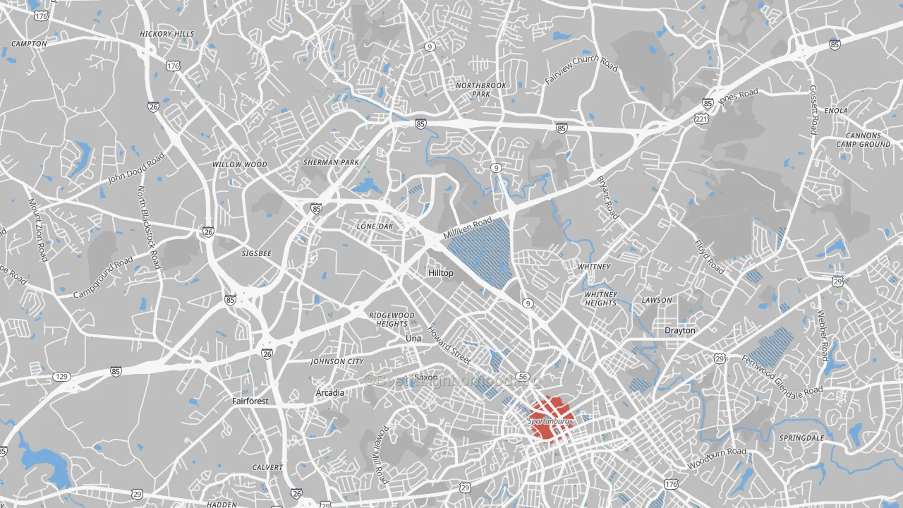 Transit Grade map of 29303, SC